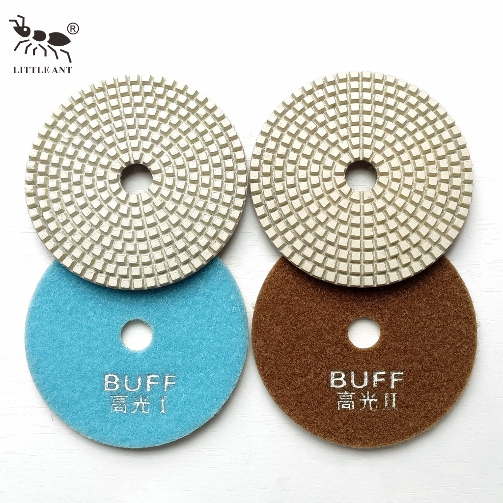 LITTLE ANT NUOVO Tampone per lucidatura per pavimenti in cemento diamantato lucido da 4 pollici in 2 fasi