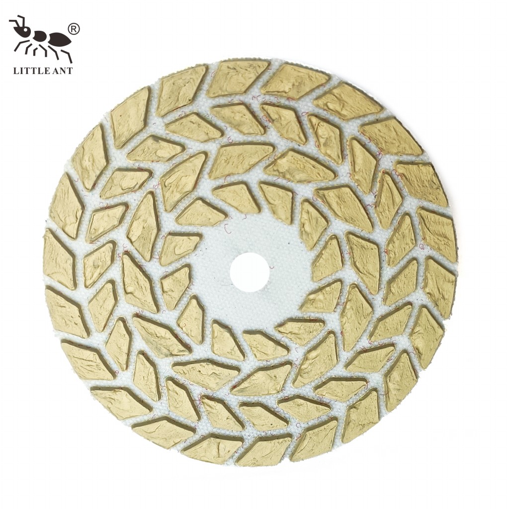Piccola tampone di lucidatura diamante a secco come orecchio di grano per smerigliatrice portatile lucidatrice in granito in marmo