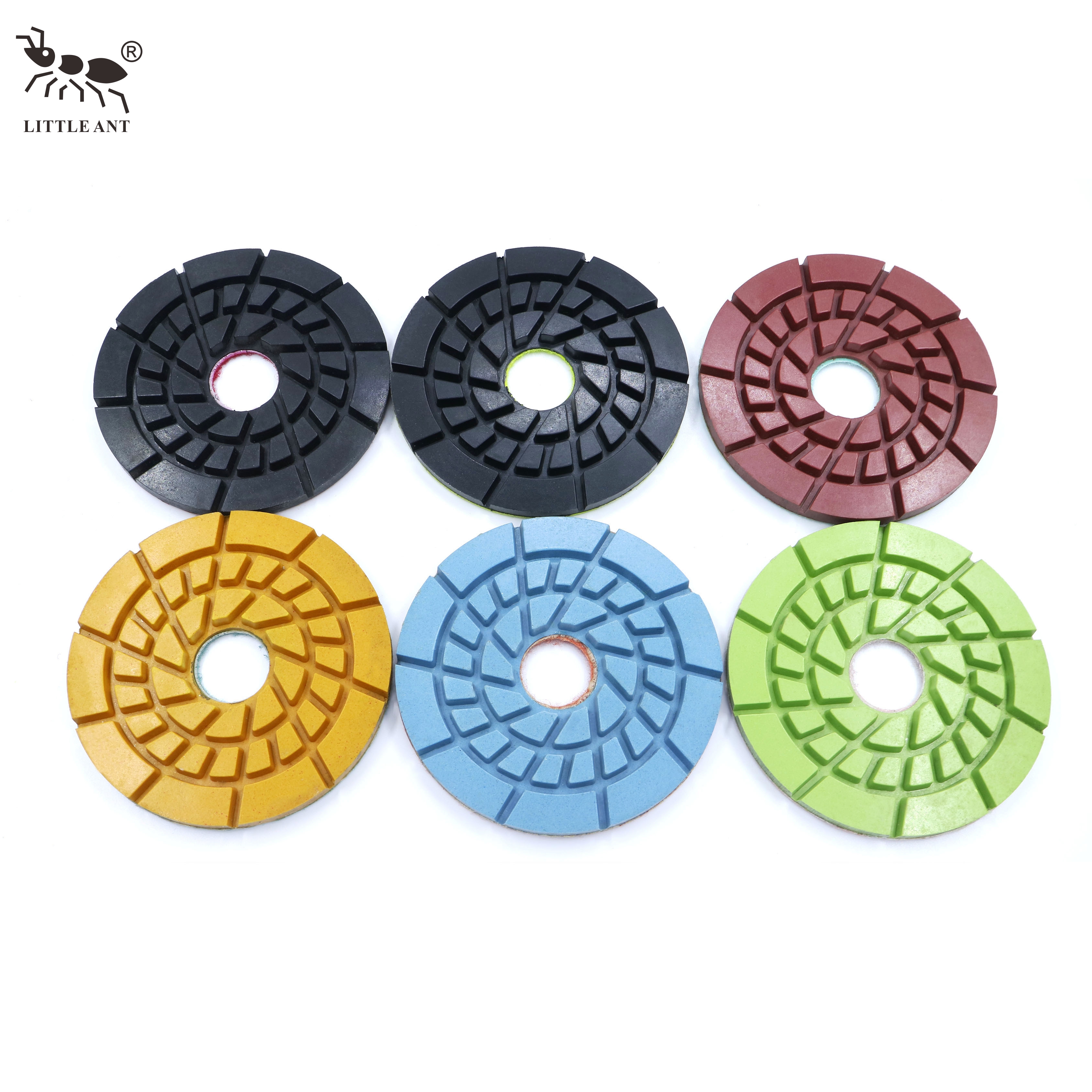 Piccola formica da 5 "125 mm Palcistica del pavimento in resina con serratura con supporto in PVC Uso bagnato da 5 pollici in granito terrazzo quarzo