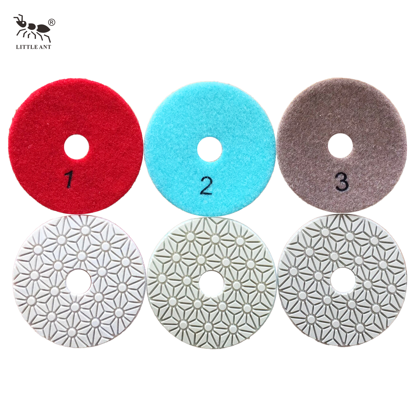 Piccola formica 3 o 4 gradini Modello di fiori Diamond Polishing Wet Polishing Flexible per il granito in marmo di pietra Terrazzo calcare