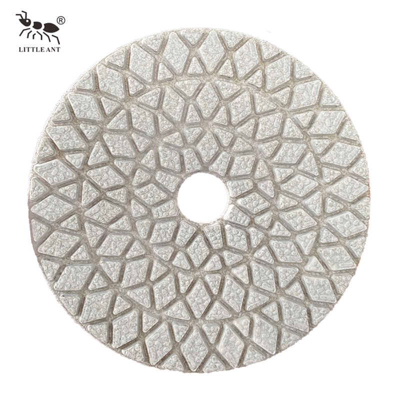 Little Ant Diamond Hybrid 3 Steps Polishing Pad secco e umido flessibile per il granito in marmo di pietra in cemento puro bianco