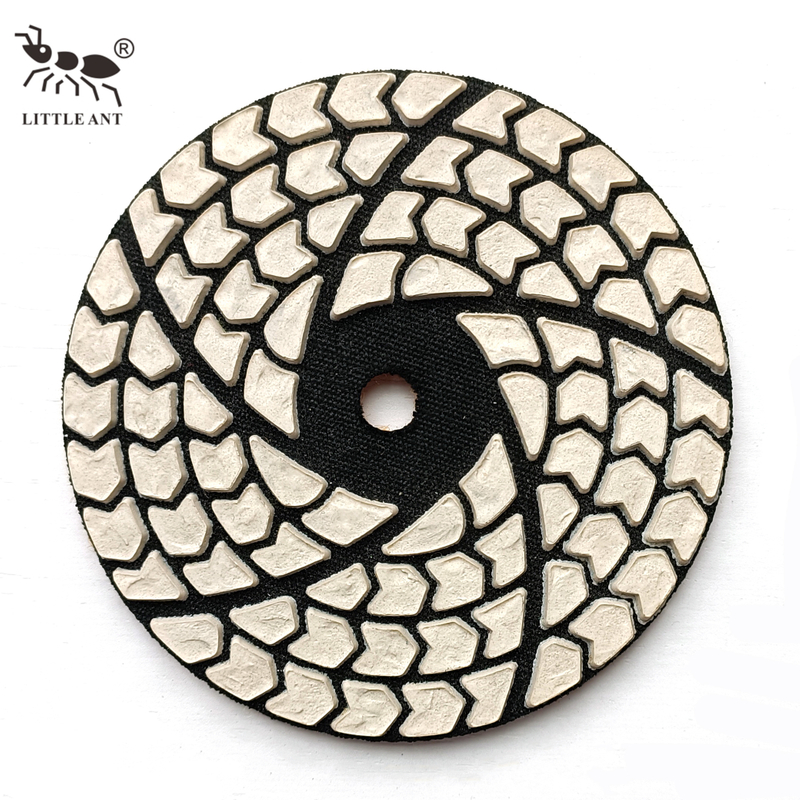 LITTLE ANT Tampone per lucidatura diamantato a secco da 4 pollici per smerigliatrice portatile per lucidatura a mano in marmo granito