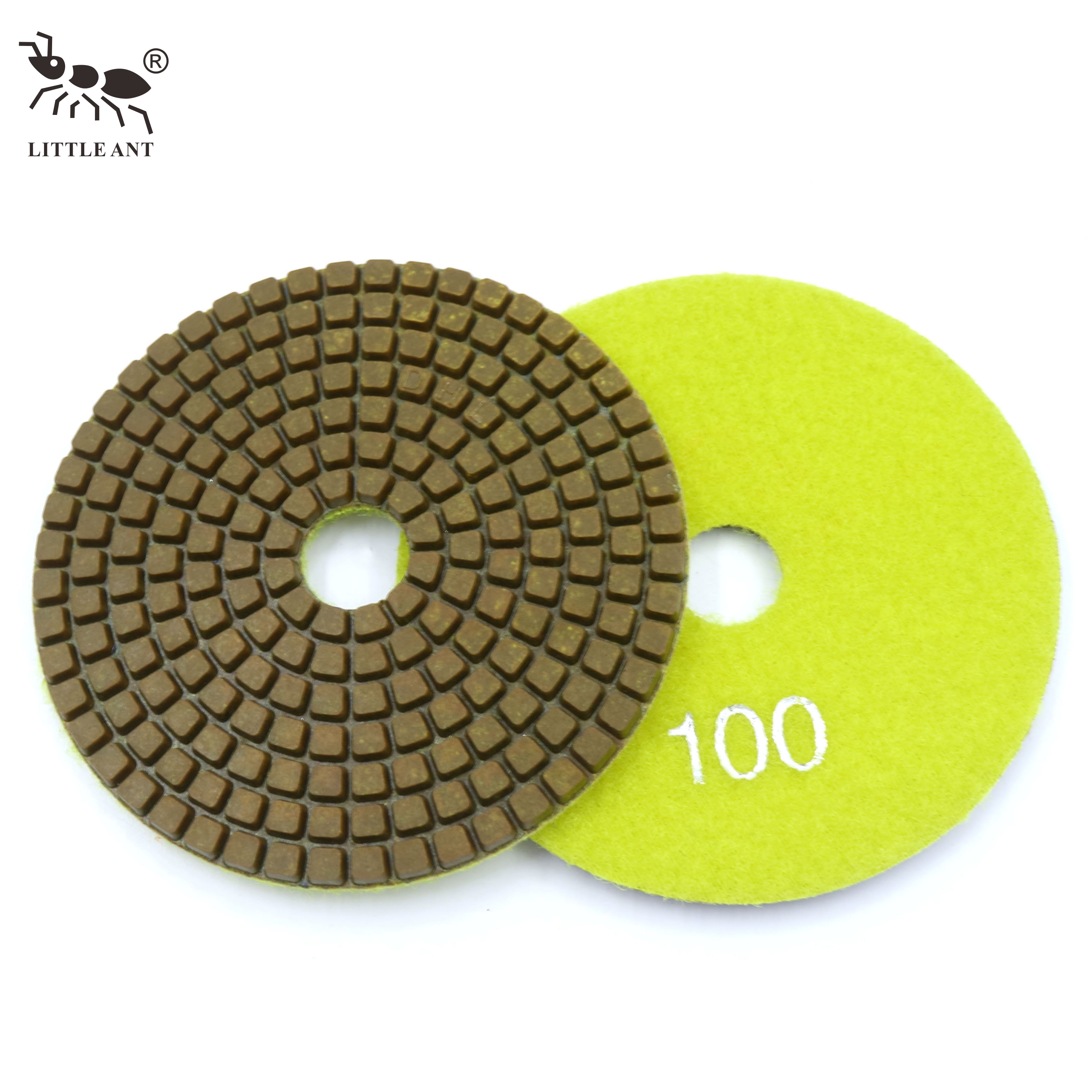 LITTLE ANT Dischi diamantati per lucidatura di metalli in cemento da 100 mm Dischi abrasivi per la preparazione di pavimenti asciutti e bagnati da 4 pollici